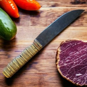 Handcrafted Grey Fox  Original Hardwood Kitchen Butcher Hunting Knive